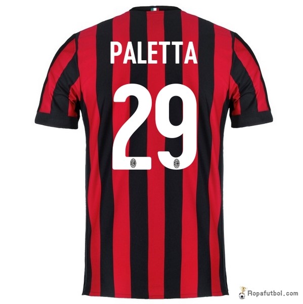 Camiseta AC Milan Replica Primera Ropa Paletta 2017/18 Rojo